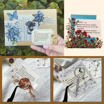800pcs Vintage Scrapbook Paper Pack, Mini Dictionary Scrapbooking Sheets Set for Journal Supplies DIY Crafting Supplies Kit