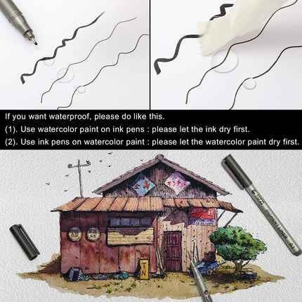 9pcs Micro-Pen Fineliner Set - Waterproof Archival Ink Drawing Pens for Artists, Illustration & Technical Work