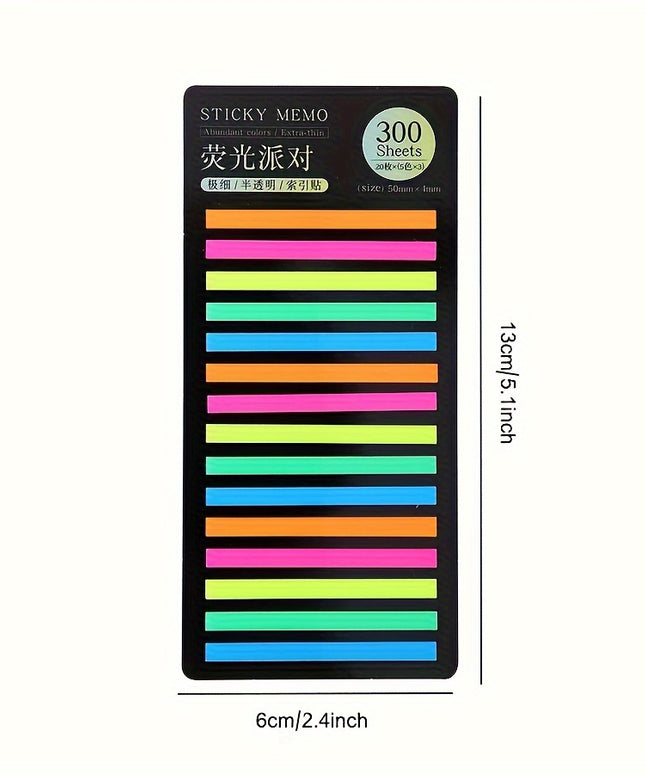 3600 Sheets Translucent PET Index Tabs | 12-Color Waterproof Page Markers for Books, Study Notes & Document Organization | Fine Fluorescent Sticky Stickers