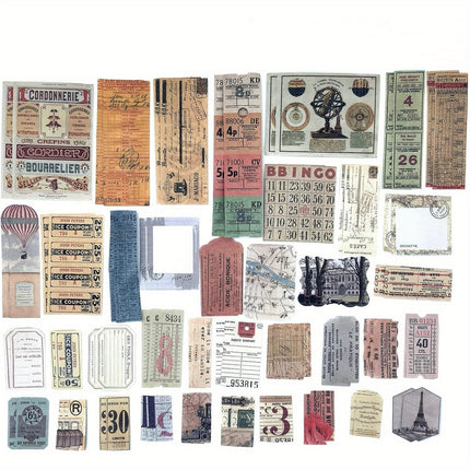 200 Pieces Vintage Ephemera Scrapbooking Supplies Pack for Journaling, Decoupage Paper Scrapbook Stickers Kit for Bullet Junk Journal Planners Collage Craft Notebooks Album