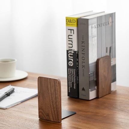 6-Pack Solid Wood Bookends - Non-Slip Heavy Duty Book End Supports for Shelves, Perfect for Organizing Books, Movies, and Collectibles at Home