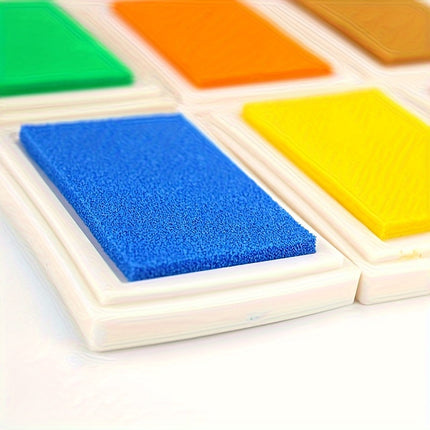 15-Color Washable Ink Pads for Kids | Non-Toxic Stamp Pads for Finger Painting & Art Crafts