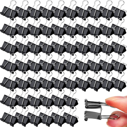 300pcs Heavy Duty Binder Clips, 1.25 Inch Medium Black Metal Paper Clamps for Office, School, Home & Business Use