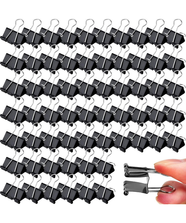 300pcs Heavy Duty Binder Clips, 1.25 Inch Medium Black Metal Paper Clamps for Office, School, Home & Business Use