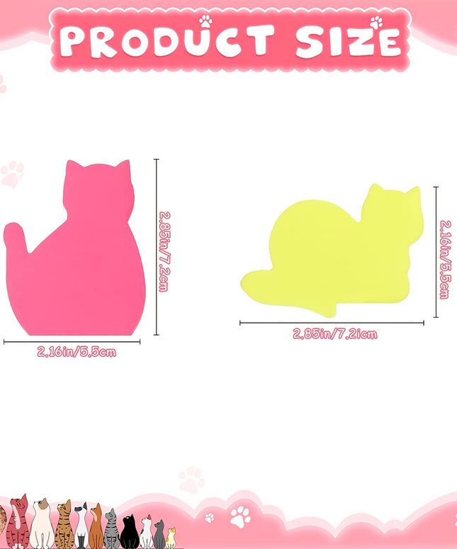 960 Sheets Cute Cat Sticky Notes 8 Color Bright Colorful Sticky Pad