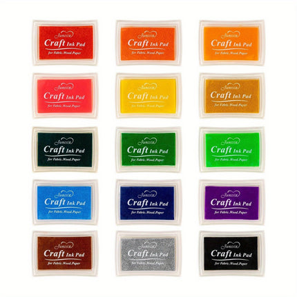 15-Color Washable Ink Pads for Kids | Non-Toxic Stamp Pads for Finger Painting & Art Crafts