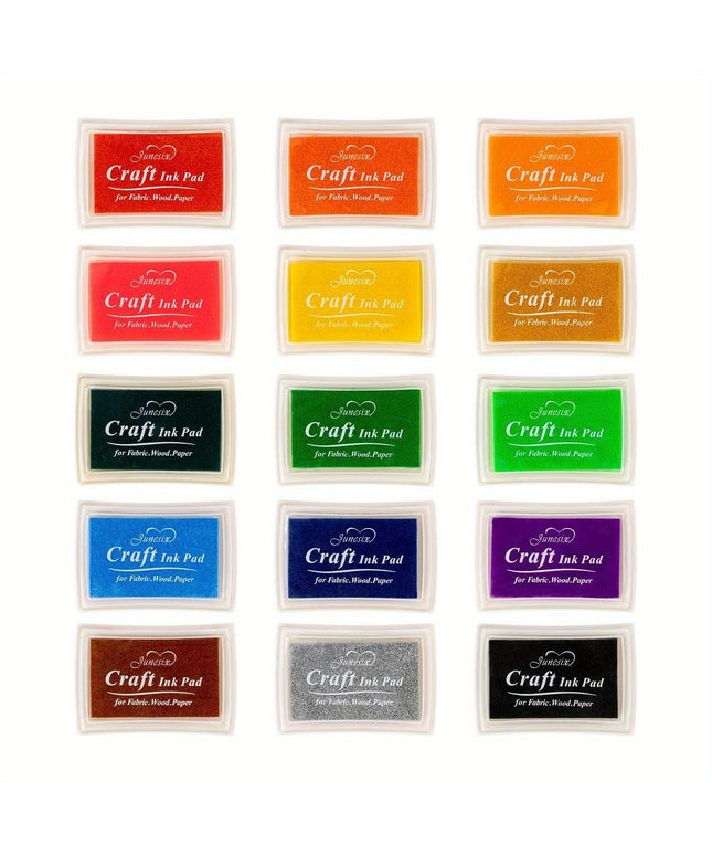 15-Color Washable Ink Pads for Kids | Non-Toxic Stamp Pads for Finger Painting & Art Crafts