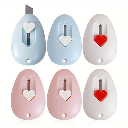6pcs Egg Shaped Utility Knife Portable Mini Knife for Package Envelope Letter Box