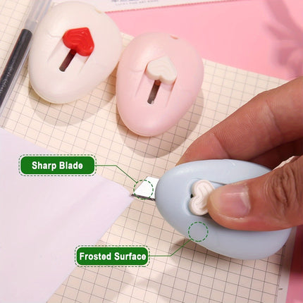 6pcs Egg Shaped Utility Knife Portable Mini Knife for Package Envelope Letter Box