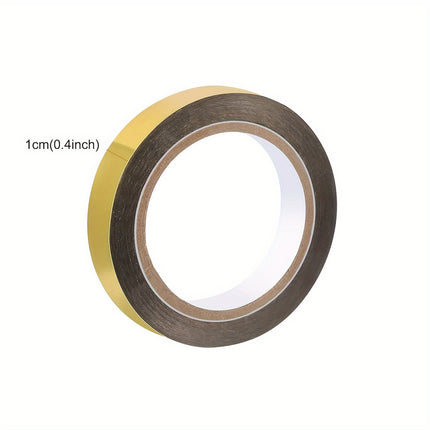 Gold Metallic Mirror Tape - 8 Rolls Reflective Adhesive for Wall Decor, Gift Wrapping & DIY Crafts