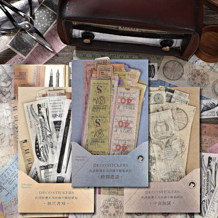 120 Pieces Vintage Scrapbook Washi Stickers - Antique Floral, Title & Book Theme Decals for Journals, Planners, Photo Albums & DIY Projects (8-15cm/3.15-5.9in)