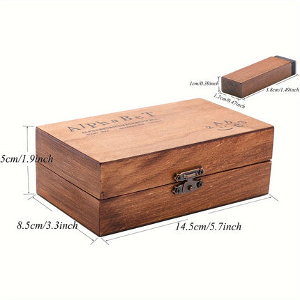 70-Piece Vintage Wooden Rubber Stamp Set with Numbers & Alphabet | DIY Craft Stamps for Scrapbooking, Card Making & Journaling