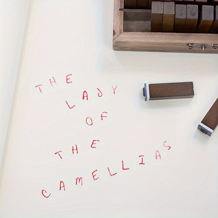 70-Piece Vintage Wooden Rubber Stamp Set with Numbers & Alphabet | DIY Craft Stamps for Scrapbooking, Card Making & Journaling