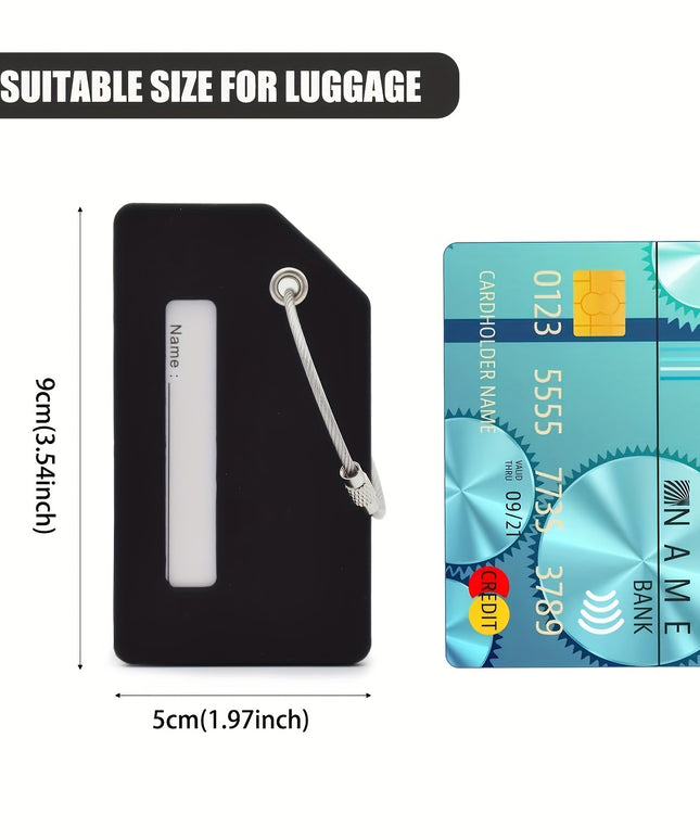 5 Pcs Silicone Luggage Tags - Bright Color Baggage ID Label for Suitcase, Handbag & Travel Accessories with Privacy Protection