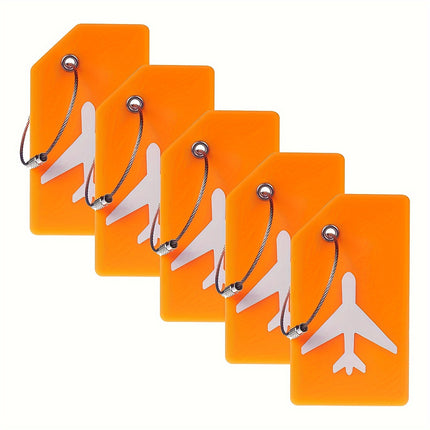 5 Pcs Silicone Luggage Tags - Bright Color Baggage ID Label for Suitcase, Handbag & Travel Accessories with Privacy Protection
