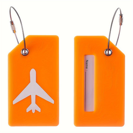 5 Pcs Silicone Luggage Tags - Bright Color Baggage ID Label for Suitcase, Handbag & Travel Accessories with Privacy Protection
