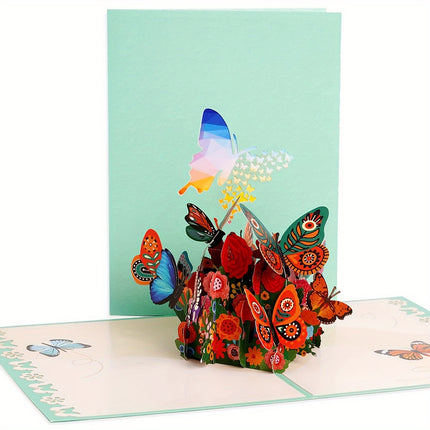 1pc Butterfly 3D Pop Up Greeting Card with Envelope for Women Wife Girl Daughter Girlfriend Wedding Mothers Day