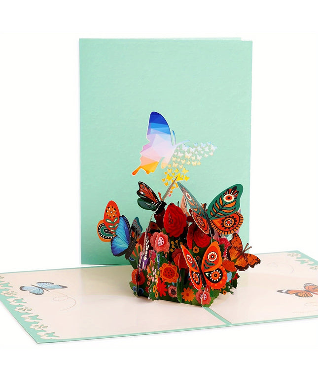 1pc Butterfly 3D Pop Up Greeting Card with Envelope for Women Wife Girl Daughter Girlfriend Wedding Mothers Day