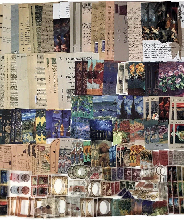 200PCS Vintage Scrapbooking Supplies Kit for Journaling, Bullet Journals Junk Journal Planners Aesthetic Cottagecore Decor Wall Art Collage Album