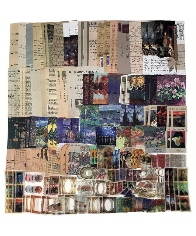 200PCS Vintage Scrapbooking Supplies Kit for Journaling, Bullet Journals Junk Journal Planners Aesthetic Cottagecore Decor Wall Art Collage Album