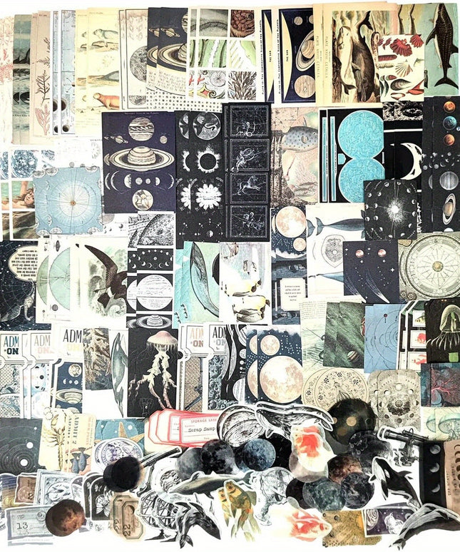 200 Pieces Vintage Ephemera Scrapbooking Supplies Pack for Journaling, Decoupage Paper Scrapbook Stickers Kit for Bullet Junk Journal Planners Collage Craft Notebooks Album