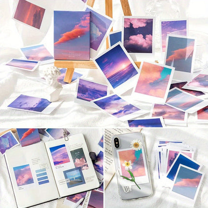 120 Sheets Landscape Nature Stickers Set - Aesthetic Mountain, Forest, Galaxy & Moon Phase Scenery for Scrapbooking, Junk Journals & Art Collage