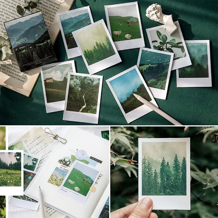 120 Sheets Landscape Nature Stickers Set - Aesthetic Mountain, Forest, Galaxy & Moon Phase Scenery for Scrapbooking, Junk Journals & Art Collage