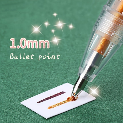 12-Piece Color Changing Glitter Gel Highlighter Set | UV Reactive Markers for Scrapbooking, Journaling, DIY Art & Coloring Projects