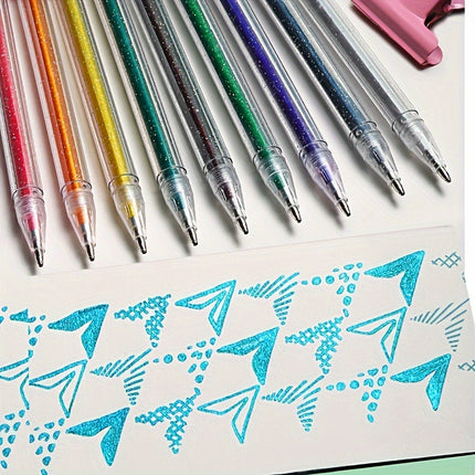 12-Piece Color Changing Glitter Gel Highlighter Set | UV Reactive Markers for Scrapbooking, Journaling, DIY Art & Coloring Projects