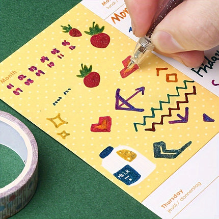 12-Piece Color Changing Glitter Gel Highlighter Set | UV Reactive Markers for Scrapbooking, Journaling, DIY Art & Coloring Projects