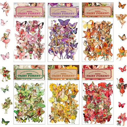 150/300 Pcs Vintage Fairy Stickers - Transparent Flower Fairy Stickers for Journaling, Scrapbooking & Phone Case Decoration