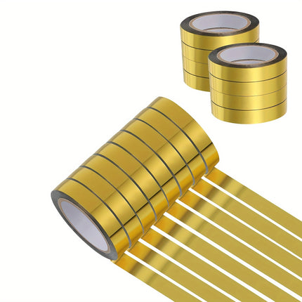 Gold Metallic Mirror Tape - 8 Rolls Reflective Adhesive for Wall Decor, Gift Wrapping & DIY Crafts