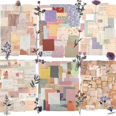 360pcs Vintage Scrapbook Paper Journaling Scrapbooking Supplies Kit Aesthetic Decorative Craft Paper for Planner Journaling Junk Journal Retro Crafts