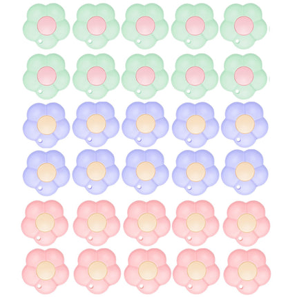 30pcs Flower Shaped Mini Retractable Utility Knives with Keychain Hole for Office, Home, Craft Use