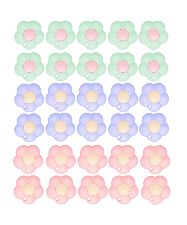 30pcs Flower Shaped Mini Retractable Utility Knives with Keychain Hole for Office, Home, Craft Use