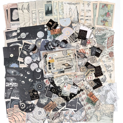 200pcs Vintage Scrapbook Supplies Pack for Junk Journal Planners DIY Paper Stickers Vintage Ephemera Pack Decoupage for Art Journaling Craft Notebooks Collage Aesthetic Gifts
