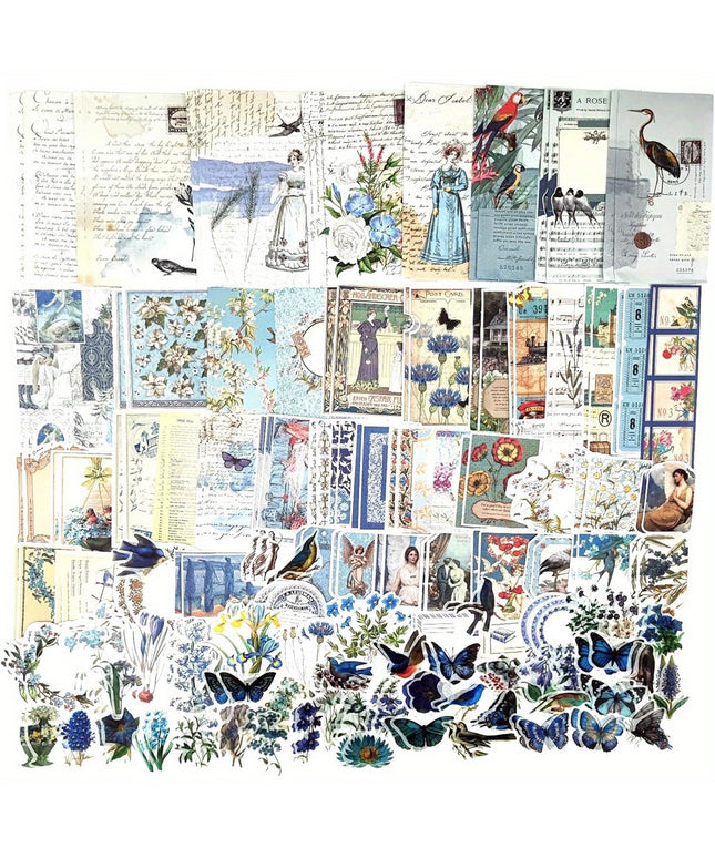 200PCS Vintage Scrapbooking Supplies Kit for Journaling, Scrapbook Sticker Paper Pack for for Journals Junk Journal Planners Aesthetic Cottagecore Room Decor Wall Art Collage Album