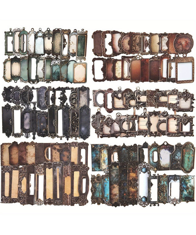 120pcs Vintage Scrapbook Stickers with Antique Labels for Scrapbooking, DIY Crafts, Journaling & Junk Journal | Retro Craft Supplies