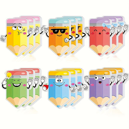 18 Pads Pencil Sticky Notes, Cute Self Sticky Notepads, Funny Sticky Adhesive Memo Pads for Scrapbooking DIY Decorative Material Collage Journaling (540 Sheets)