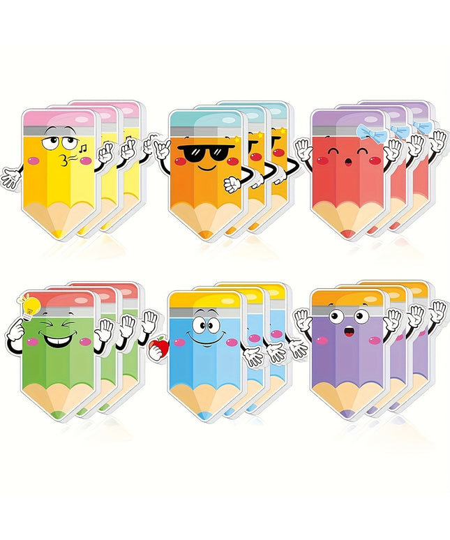 18 Pads Pencil Sticky Notes, Cute Self Sticky Notepads, Funny Sticky Adhesive Memo Pads for Scrapbooking DIY Decorative Material Collage Journaling (540 Sheets)