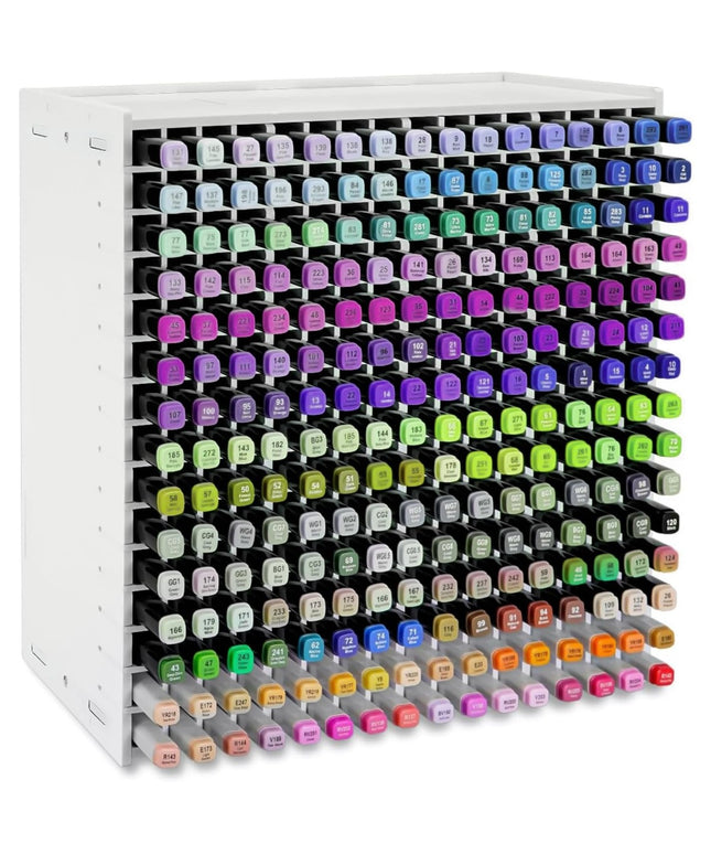 240 Slots Marker Pen Holder for Desk - Foam Board Art Supplies Organizer for Colored Pencils, Markers, Desktop Storage Box for Office, School, Home Use (13x5.5x13 inch / 33x14x33 cm)