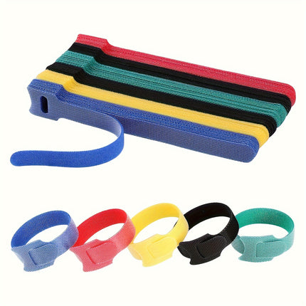 120 Pcs Reusable Hook and Loop Cable Ties - Adjustable Cord Organizer Straps for Wire Management, Computer, TV & Electronics