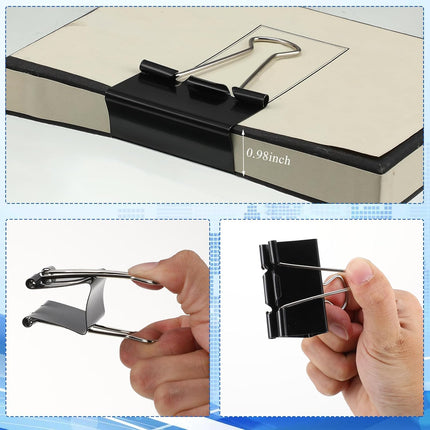 200pcs Extra Large 2 Inch Binder Clips Bulk - Jumbo Metal Black Paper Clamps for Office Supplies, Teachers, Students, Business