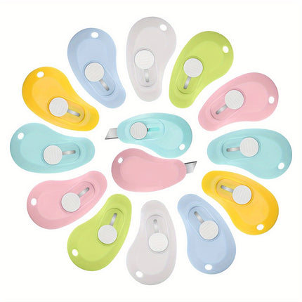 12pcs Mini Retractable Utility Knife Box Cutter Pocket Letter Opener