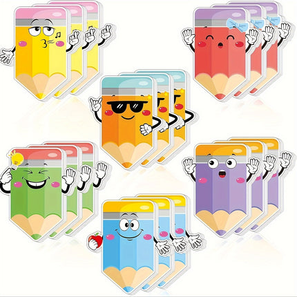 18 Pads Pencil Sticky Notes, Cute Self Sticky Notepads, Funny Sticky Adhesive Memo Pads for Scrapbooking DIY Decorative Material Collage Journaling (540 Sheets)