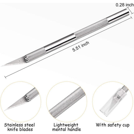 11 Pack Craft Knife Kit | 10 Precision Hobby Knives + A5 Cutting Mat for Art Scrapbooking Stencil