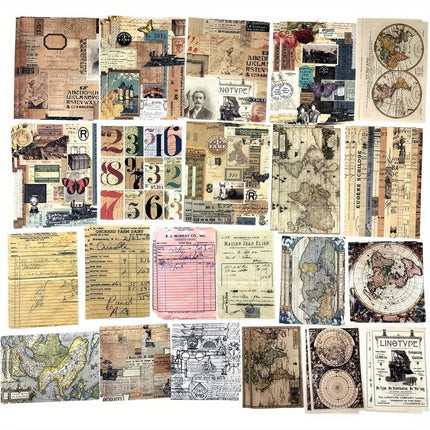 200 Pieces Vintage Ephemera Scrapbooking Supplies Pack for Journaling, Decoupage Paper Scrapbook Stickers Kit for Bullet Junk Journal Planners Collage Craft Notebooks Album