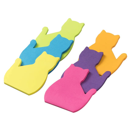 240 Sheets Cat Shape Sticky Notes 8 Color Bright Colorful Sticky Pad 30 Sheets / Pad