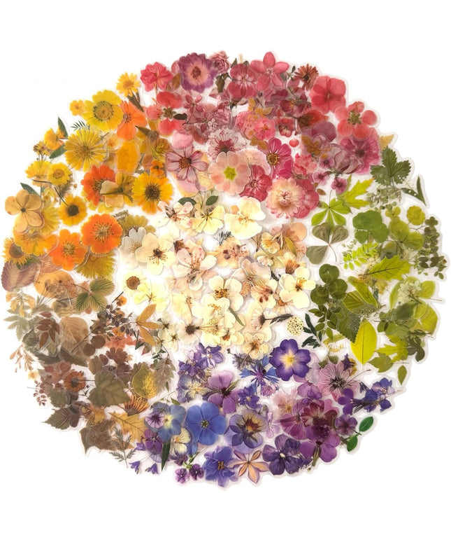 270 Pieces Flower Stickers Set - Waterproof Dried Floral Botanical Journaling Stickers for Scrapbook, Junk Journal, Bullet Journal, Planner & Crafts (1.42 inch/3.6 cm)
