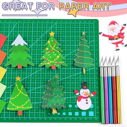 20 Pack Colored Precision Craft Knife Set - Exacto Knife with Blades for Paper, Cardboard, Wood, Hobby & DIY Art Projects